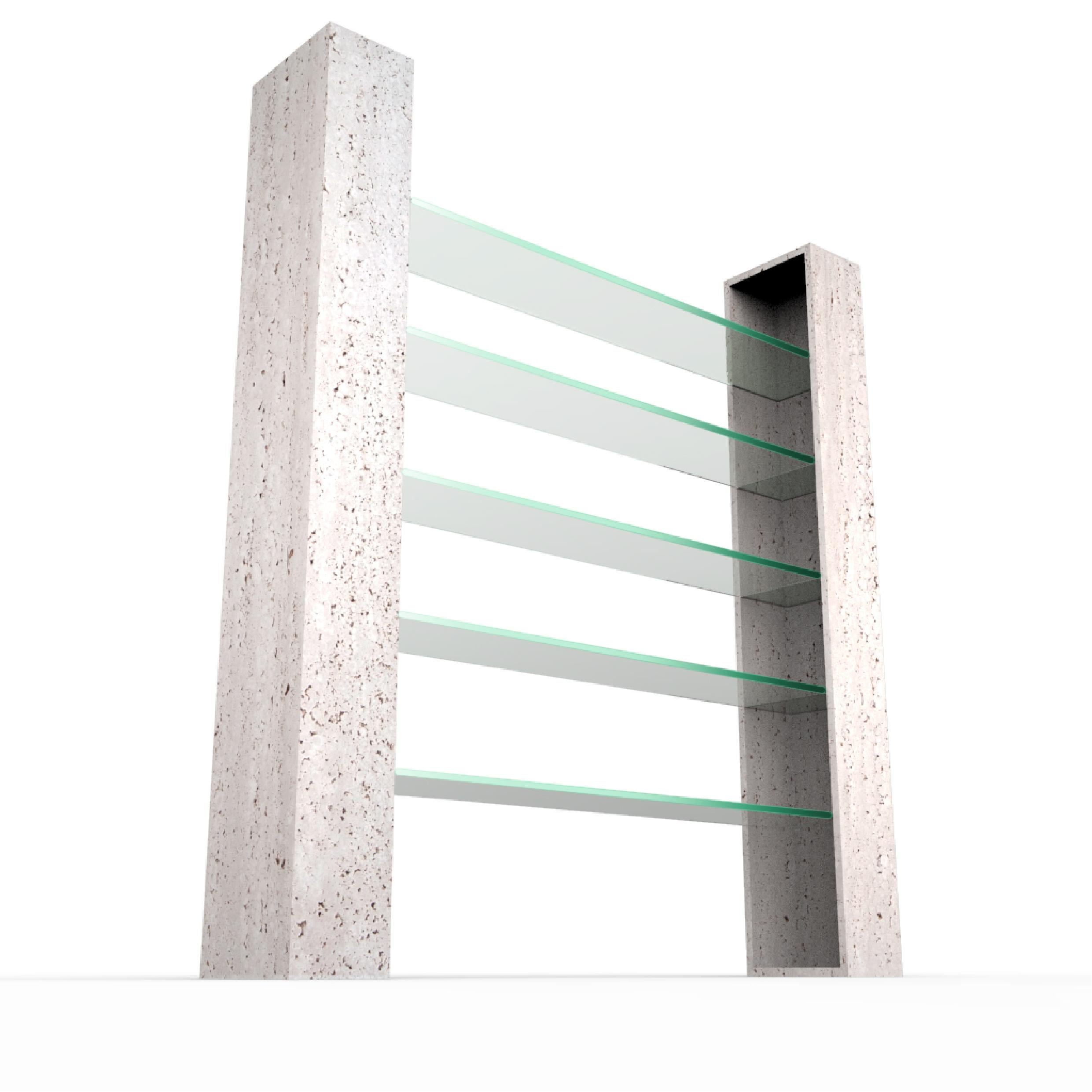 Estanteria de Marmol Sial Travertino Italiano Cristal Estanteria de Lujo Meddel España Siglo XXI y contemporáneo en venta
