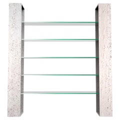 Sial Marble Shelve Italian Travertine Marble Glass Luxury Bookshelf Meddel Spain