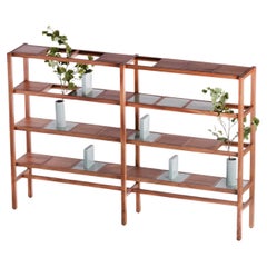 Siam Bookshelf with Celadon 'Plant Not Include', Monkey Pod Wood