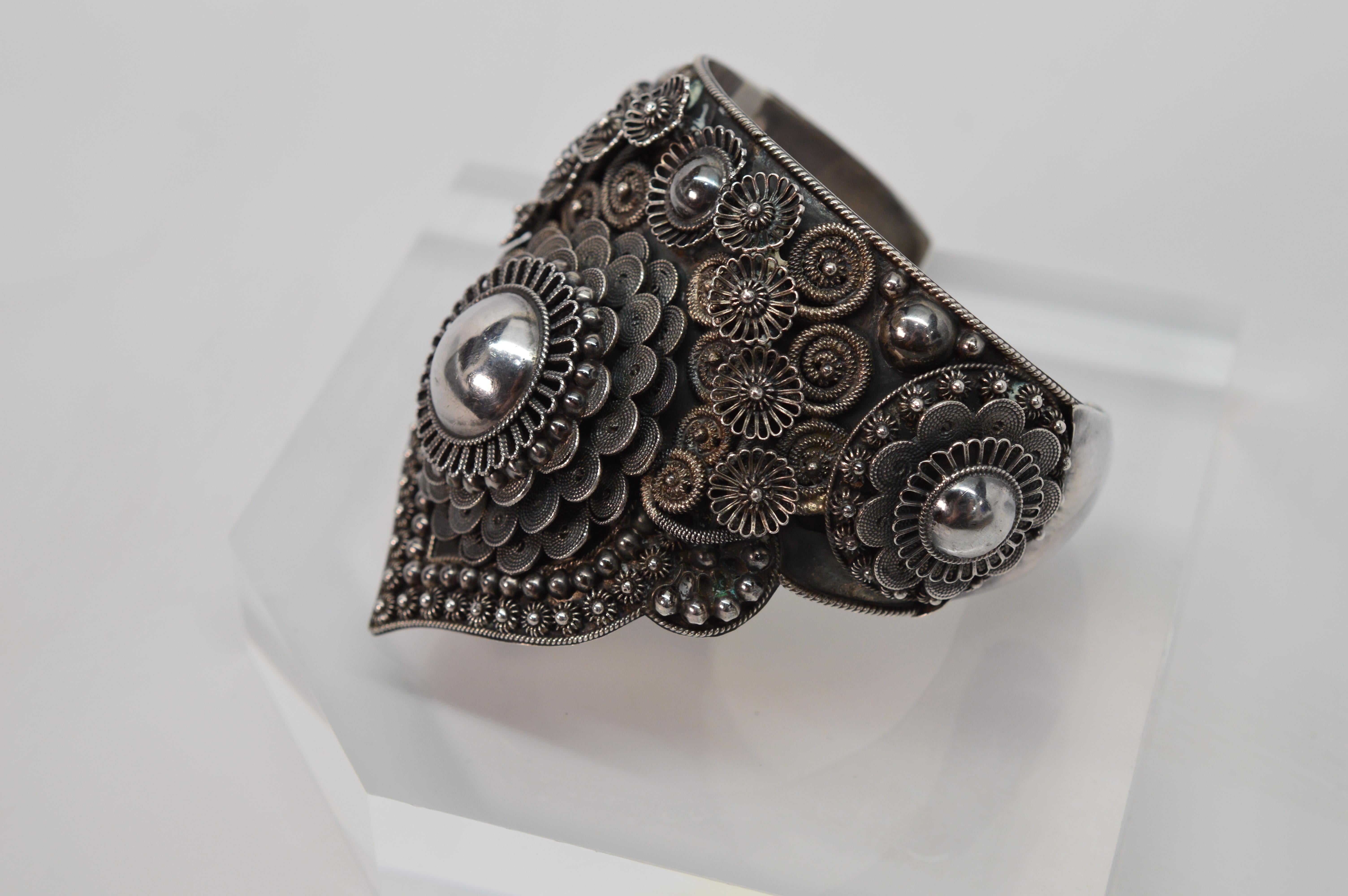 Siam Silver Ornate Cuff Bracelet 5