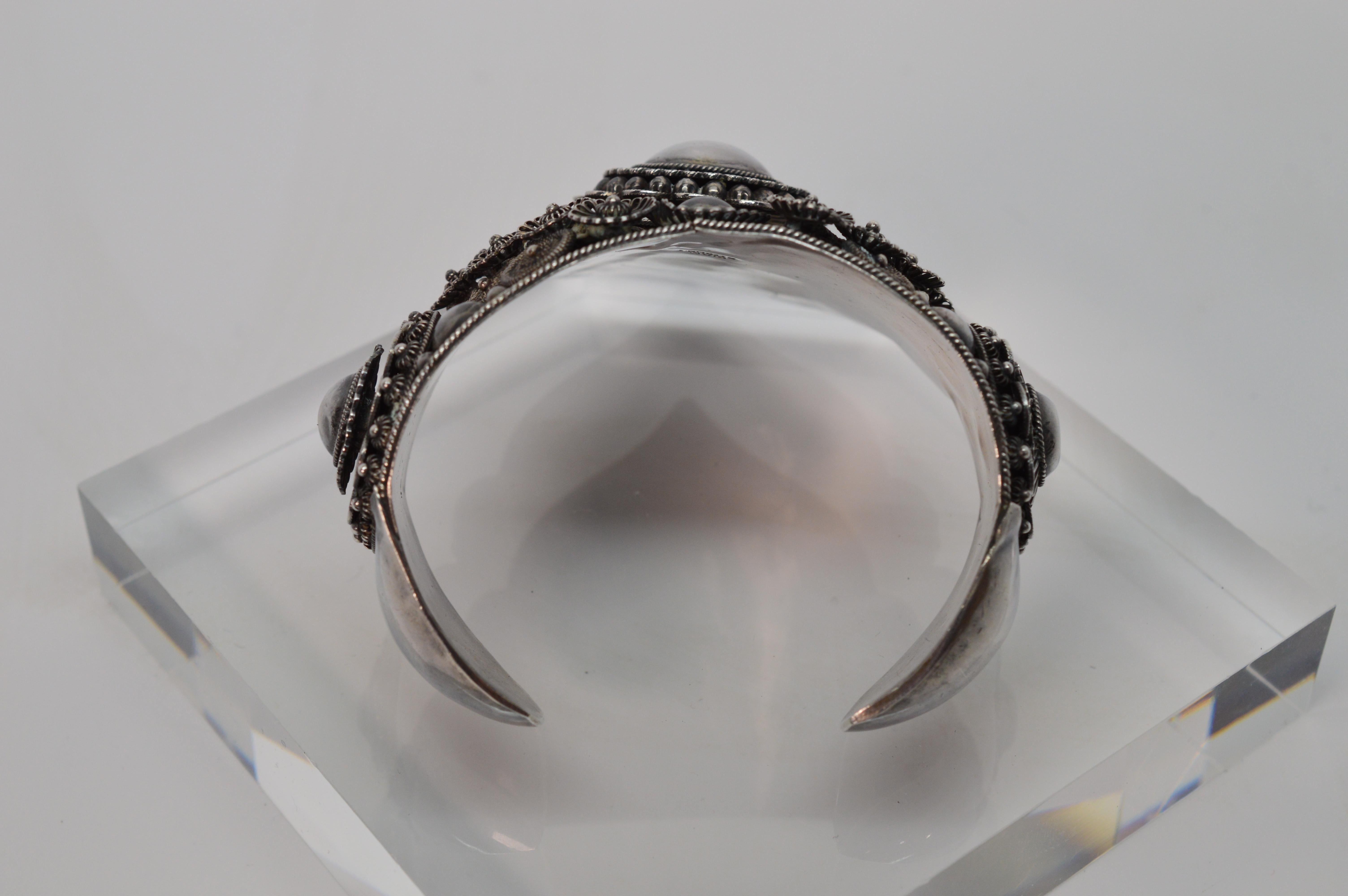 Siam Silver Ornate Cuff Bracelet 7
