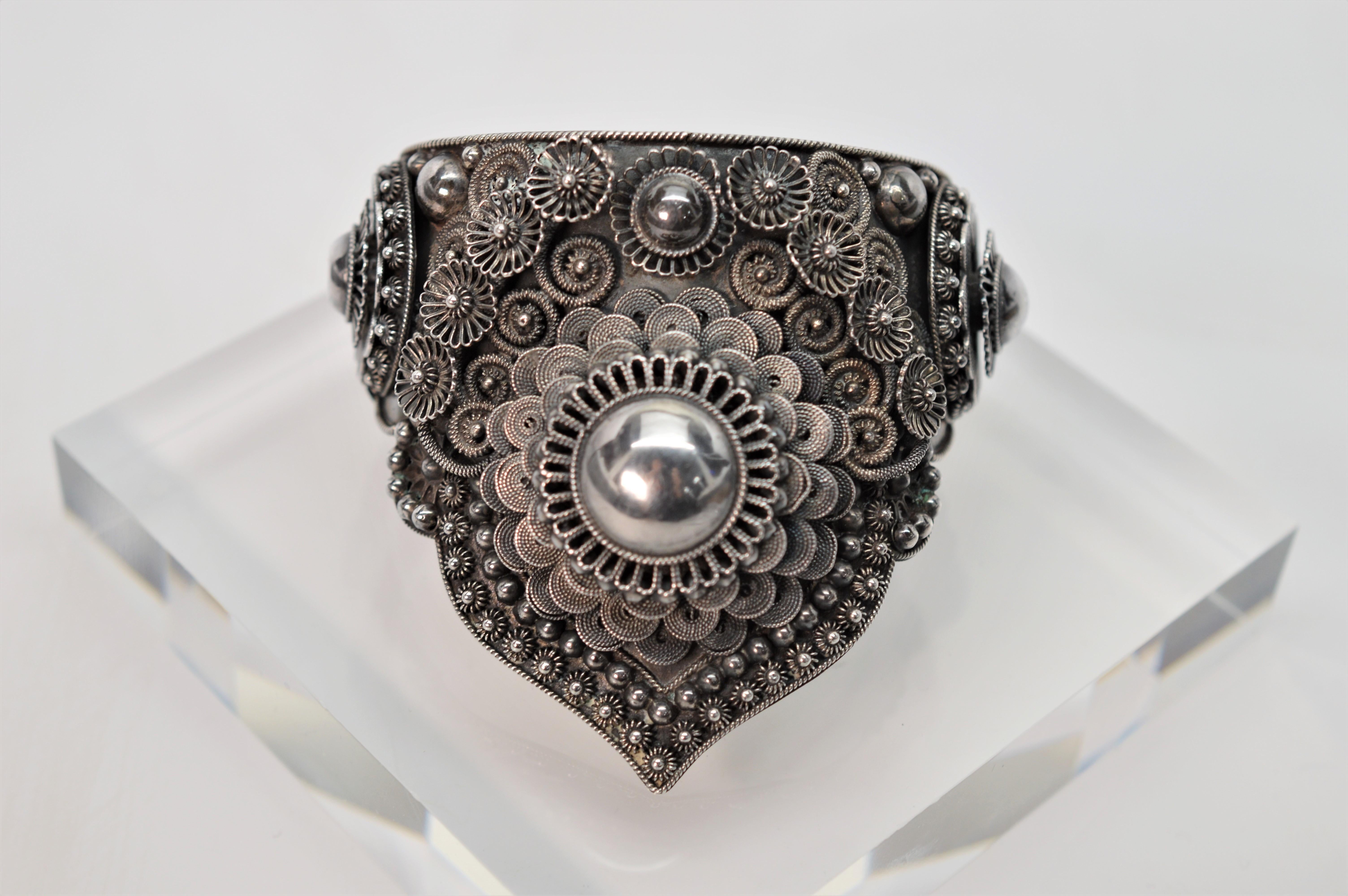 Siam Silver Ornate Cuff Bracelet 9