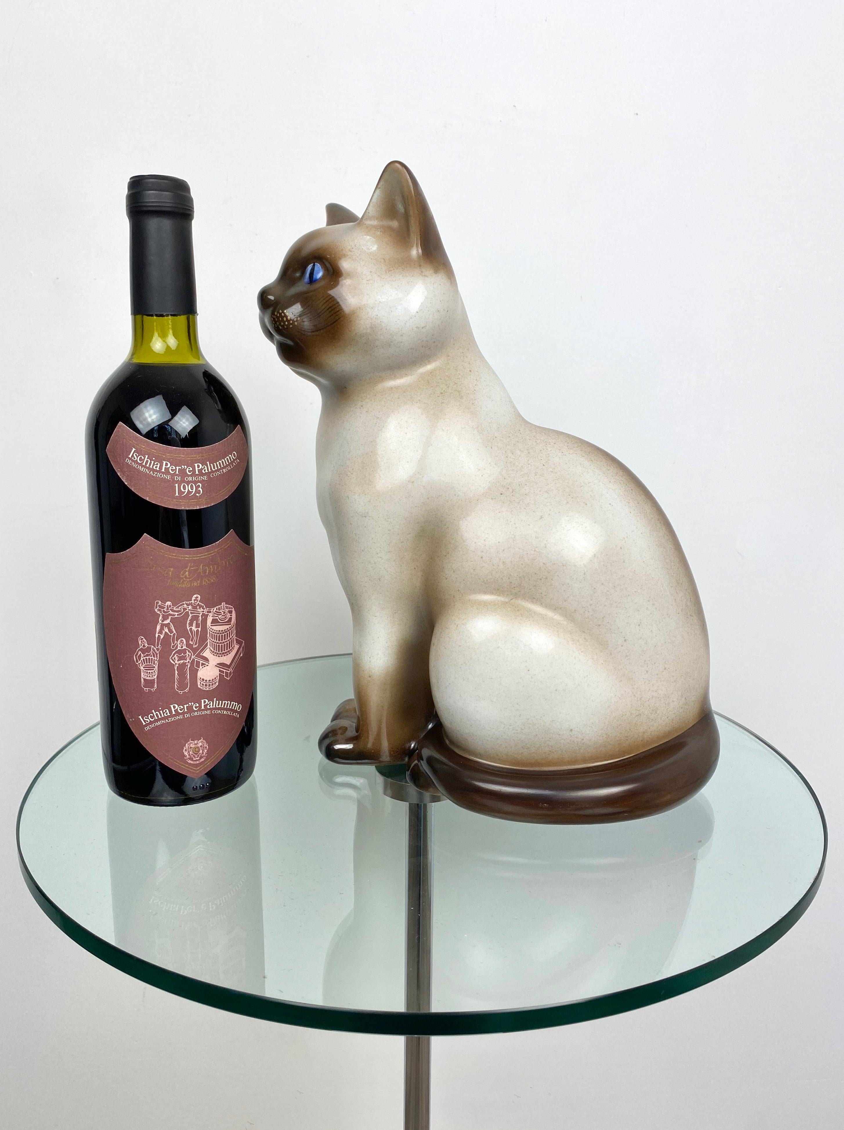 Siamese Cat Vintage Ceramic Sculpture by Piero Fornasetti 1960s Italy 4