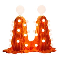 Siamese Orange Expandable Foam Floor Lamp by Joseph Algieri