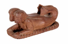 Siamese Twin Mermaid Carving Attributed to the "Cape Carver"