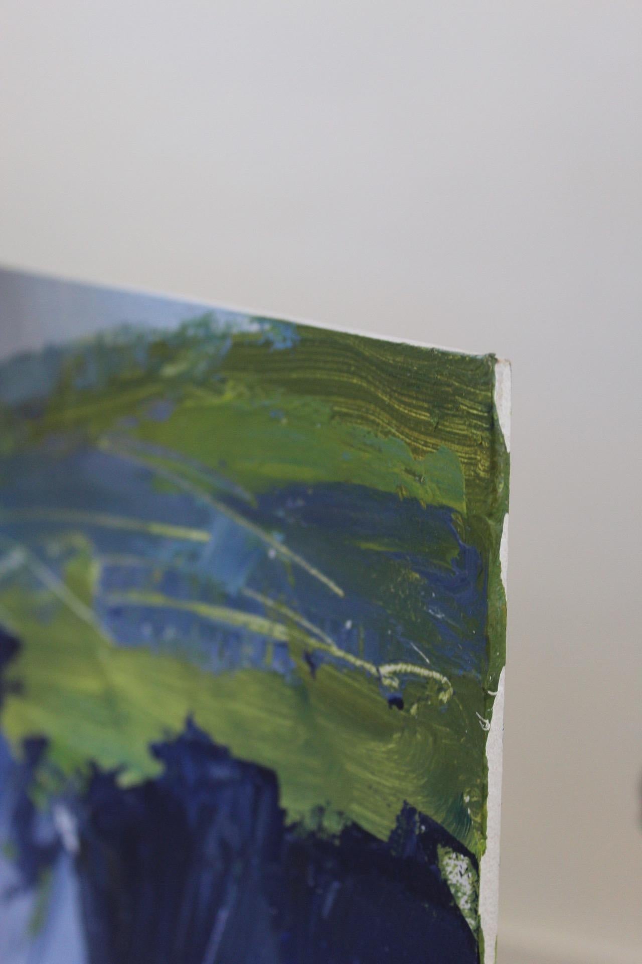 St. Nons BY SIAN MCGILL, Original Meereslandschaft Gemälde, Leuchtend Kunst, Blaue Kunst, Grün (Abstrakter Expressionismus), Painting, von Sian McGill
