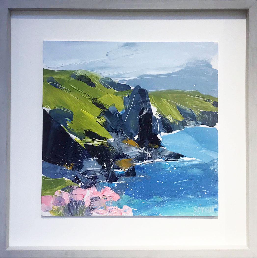 The Rumps - contemporary seaside landscape acrylic on board  - Painting by Sian McGill