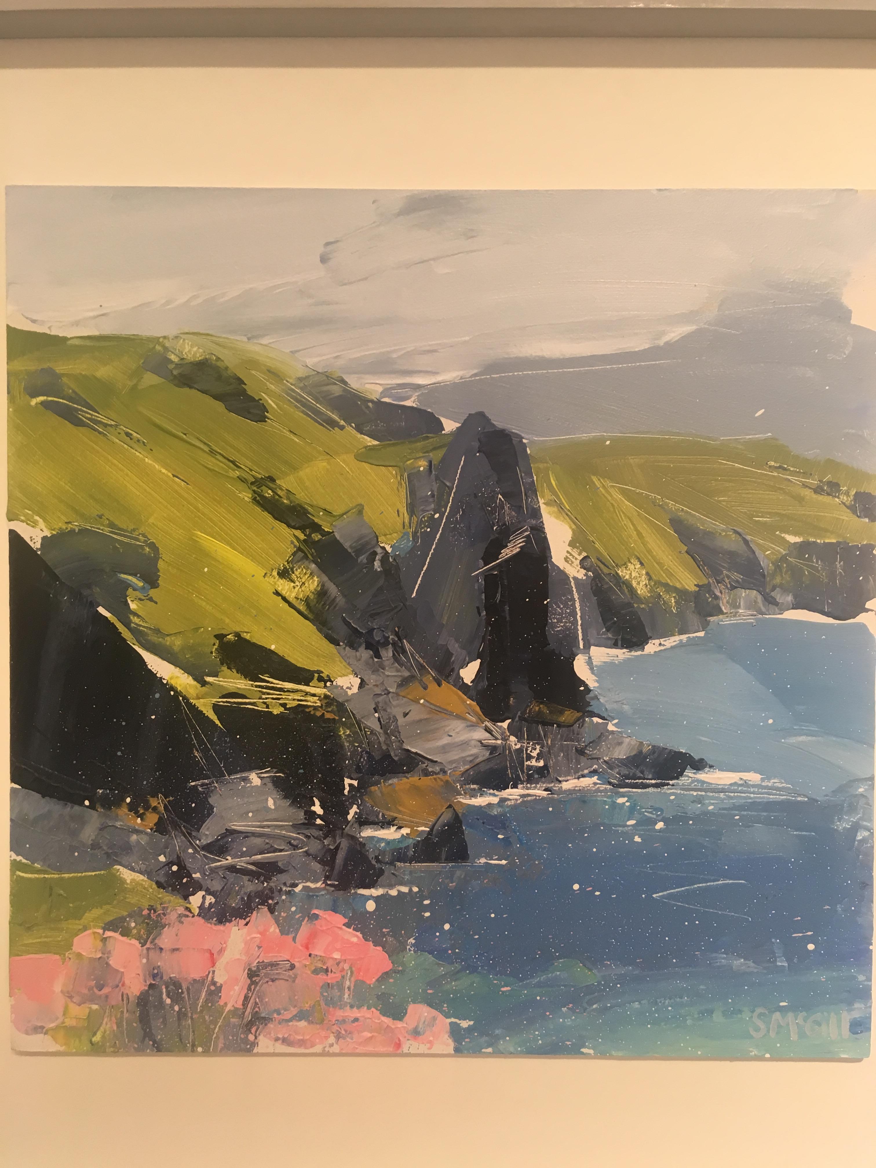 The Rumps - contemporary seaside landscape acrylic on board  - Contemporary Painting by Sian McGill