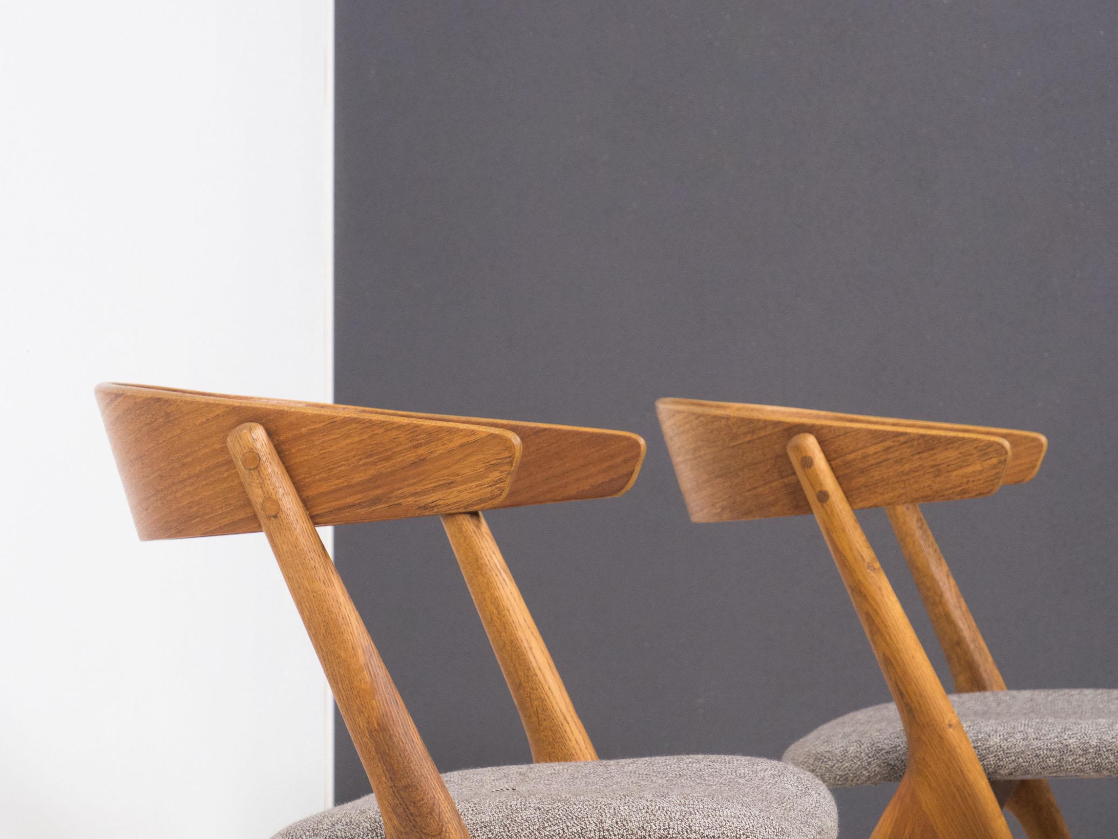 Mid-Century Modern Sibast Møbler model ‘no. 9’ teak & oak dining chairs – Helge Sibast 