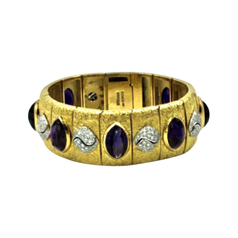 Pulsera de amatista siberiana y diamantes Steven Webster