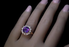 Siberian Amethyst Diamond Antique Ring