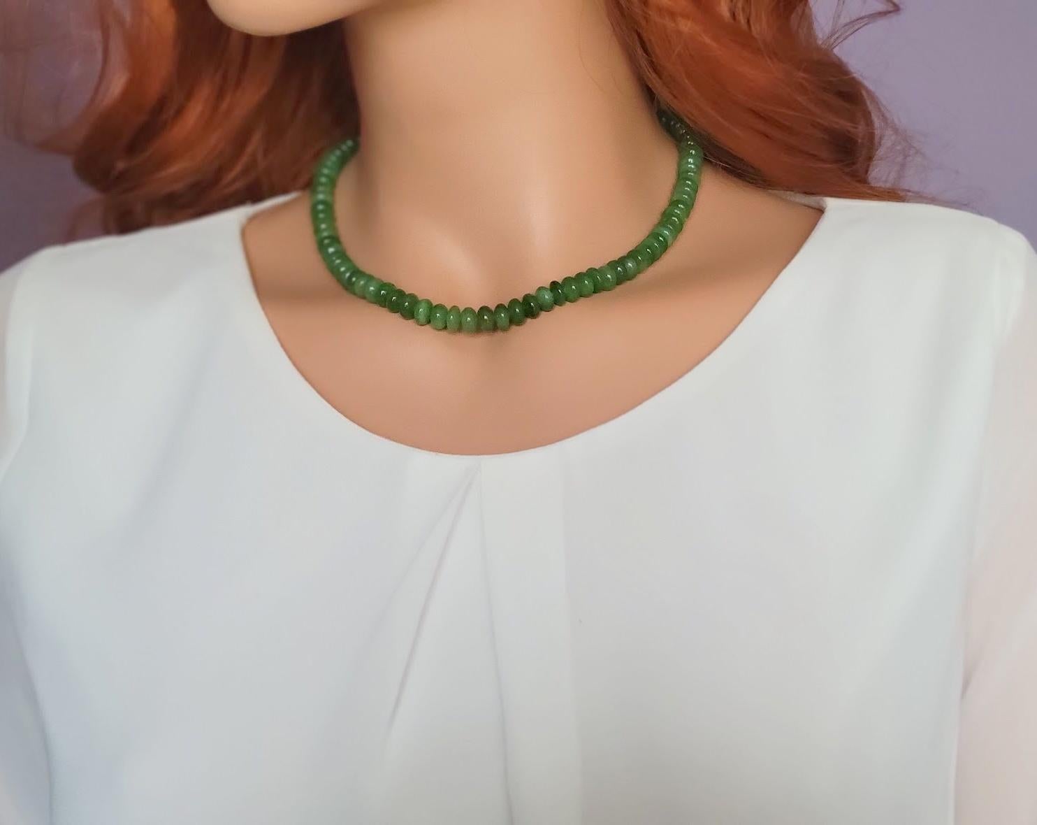 Siberian Chatoyant Jade Necklace 1