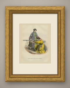 Siberian Family of the Kachintsy, Antique Hand-Colored Print, Berghaus, 1854