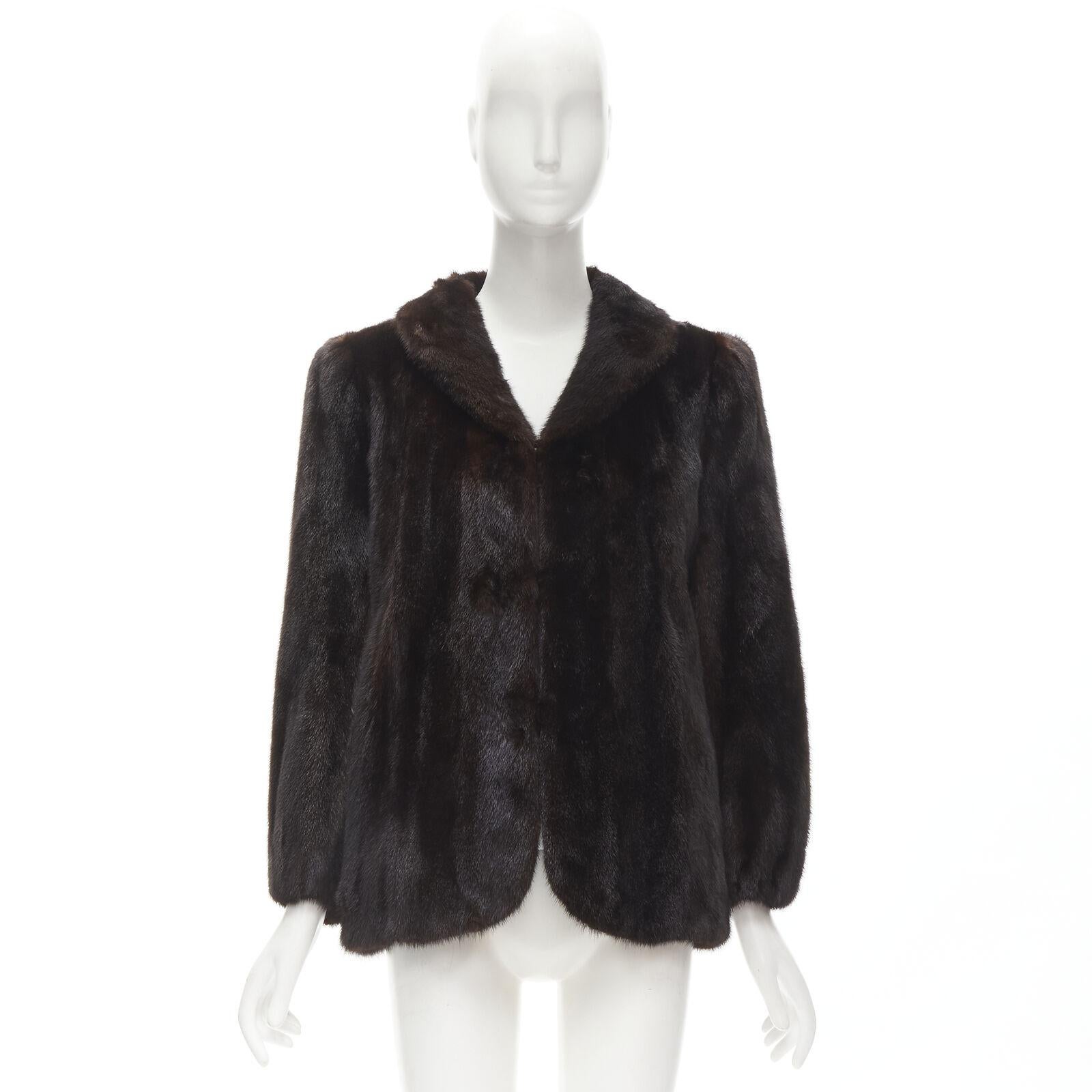 SIBERIAN FUR STORE HONG KONG  fur dark brown short shawl collar short jacket S For Sale 7