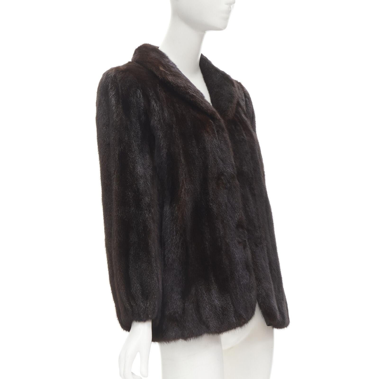 SIBERIAN FUR STORE HONG KONG  fur dark brown short shawl collar short jacket S In Excellent Condition For Sale In Hong Kong, NT