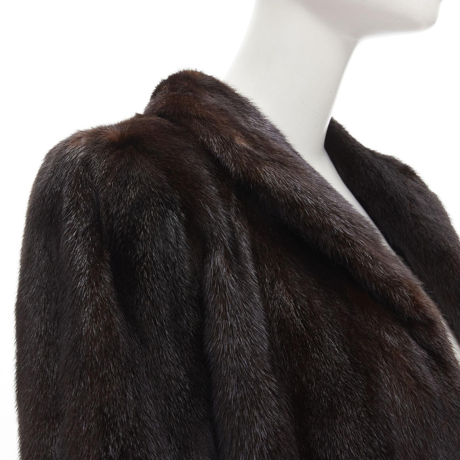SIBERIAN FUR STORE HONG KONG  fur dark brown short shawl collar short jacket S For Sale 3