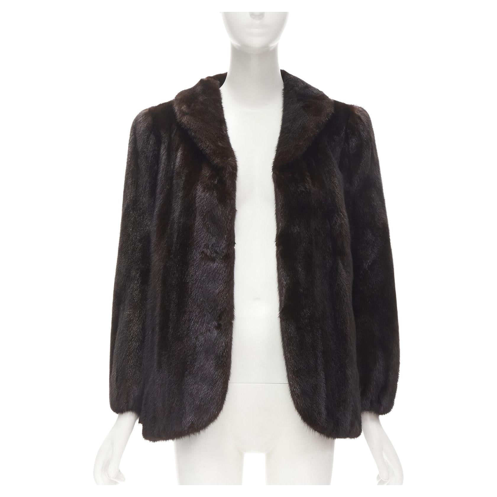 SIBERIAN FUR STORE HONG KONG  fur dark brown short shawl collar short jacket S For Sale