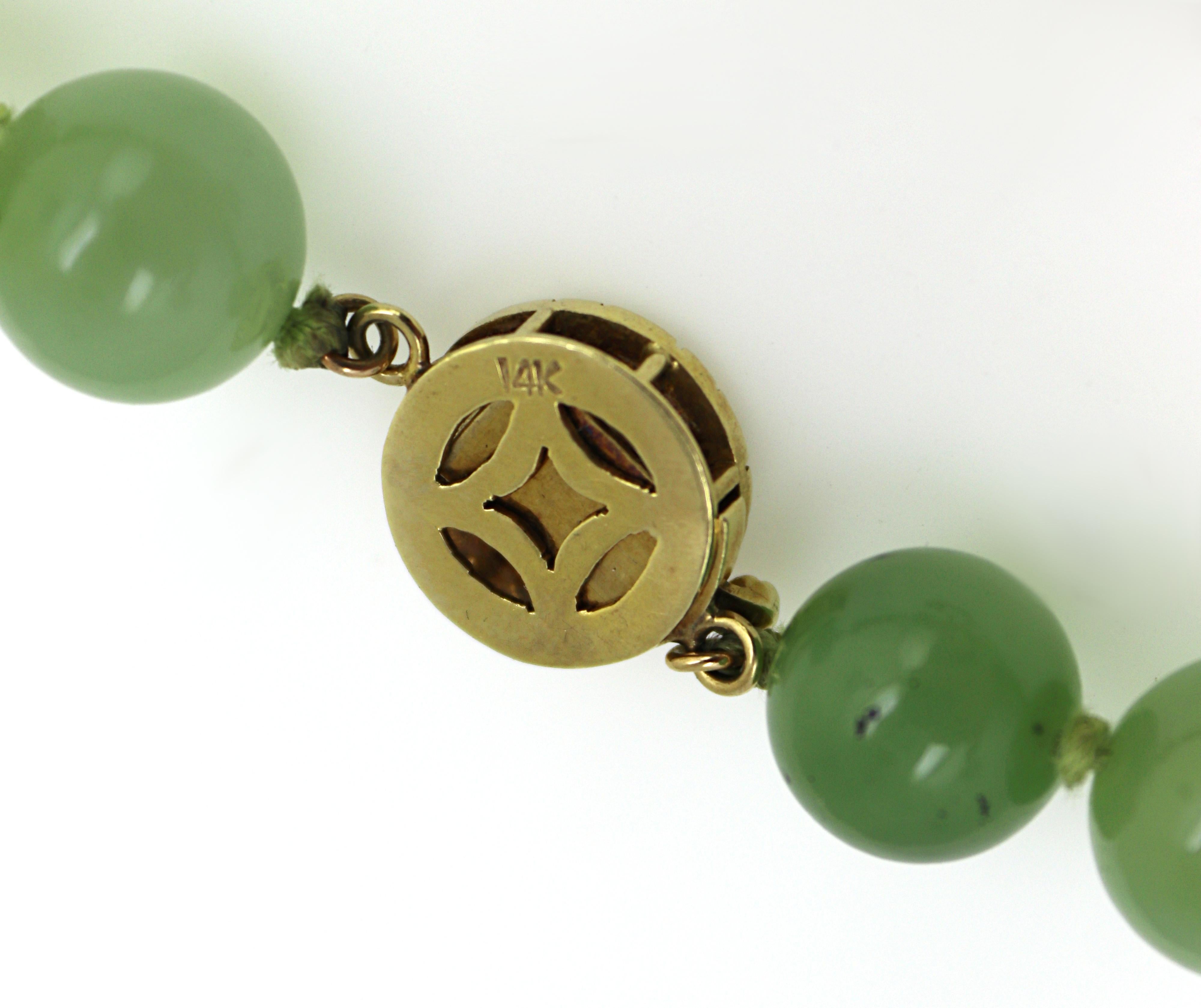 Artisan Siberian Nephrite Jade, 14k Gold Necklace, Bracelet and Earrings Jewelry Suite For Sale