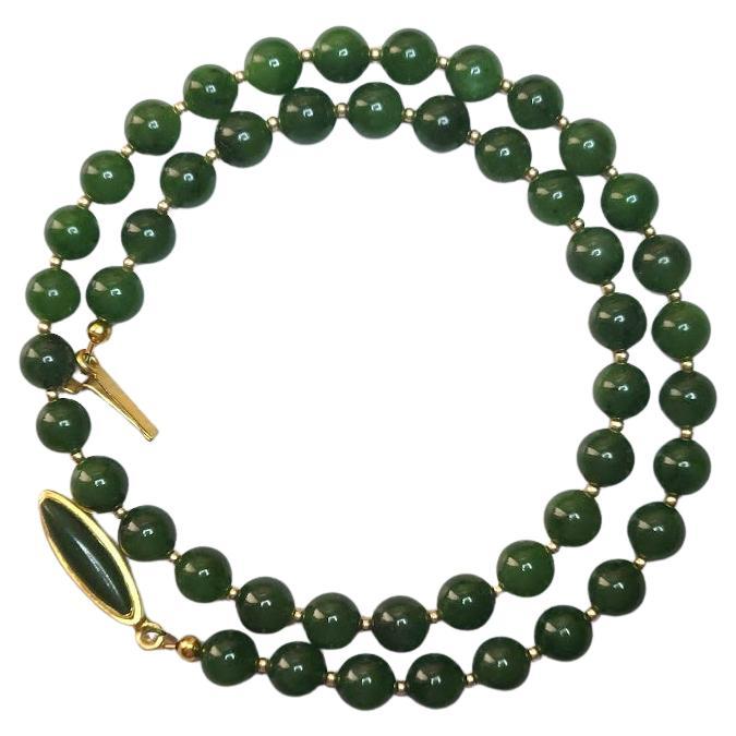 Nephrite Jade Necklace with Jade Clasp