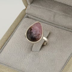 Siberian pink tourmaline silver ring