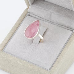 Anillo de plata con turmalina rosa siberiana