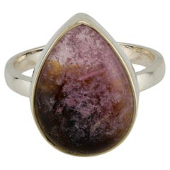 Siberian pink tourmaline silver ring