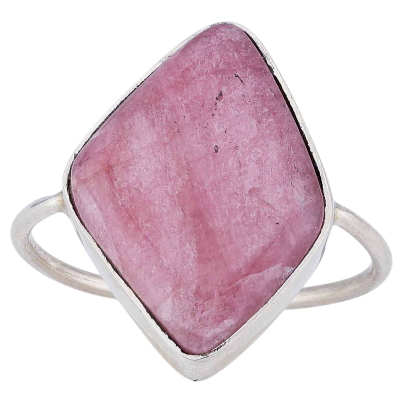 Siberian pink tourmaline silver ring