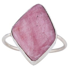 Anillo de plata con turmalina rosa siberiana