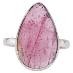 Anillo de plata con turmalina rosa siberiana