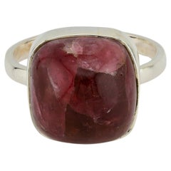 Siberian rubellite tourmaline silver ring