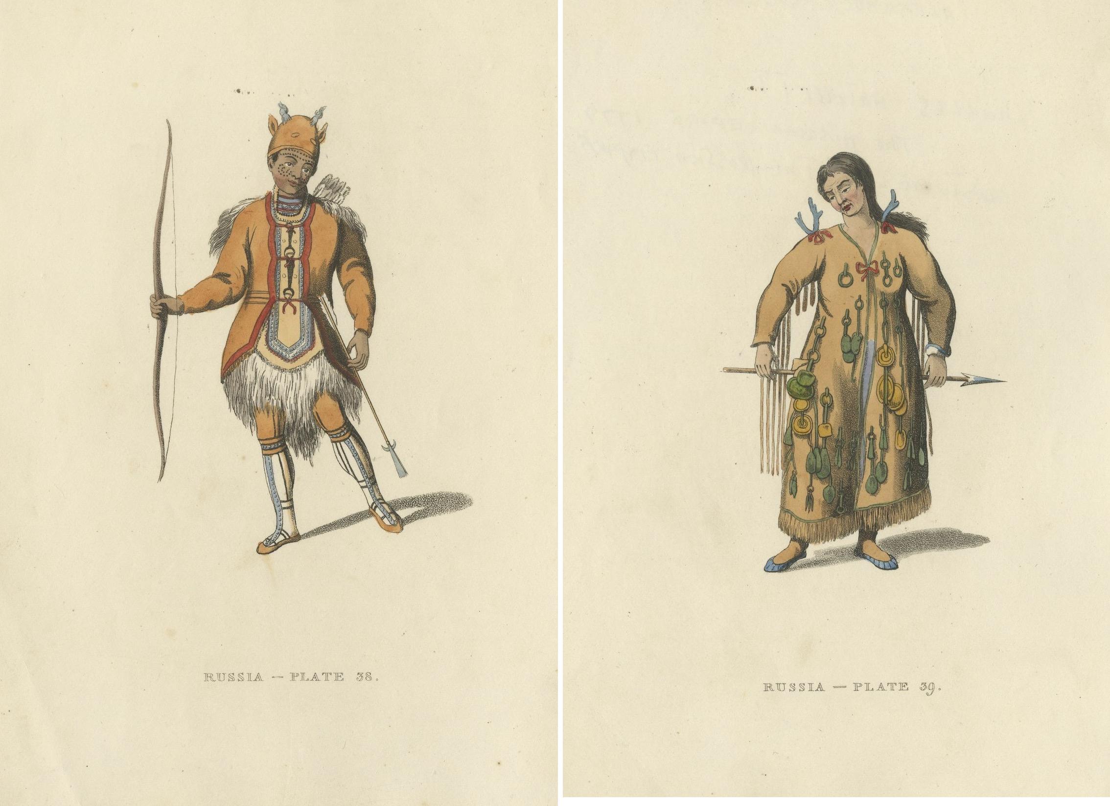 Early 19th Century Siberian Traditions: The Tungoose Hunter and Tungoosi Shaman, Published in 1814 For Sale