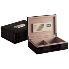 Sibilla Humidor aus glänzendem Ebenholz und Corno Italiano, Mod. 2458