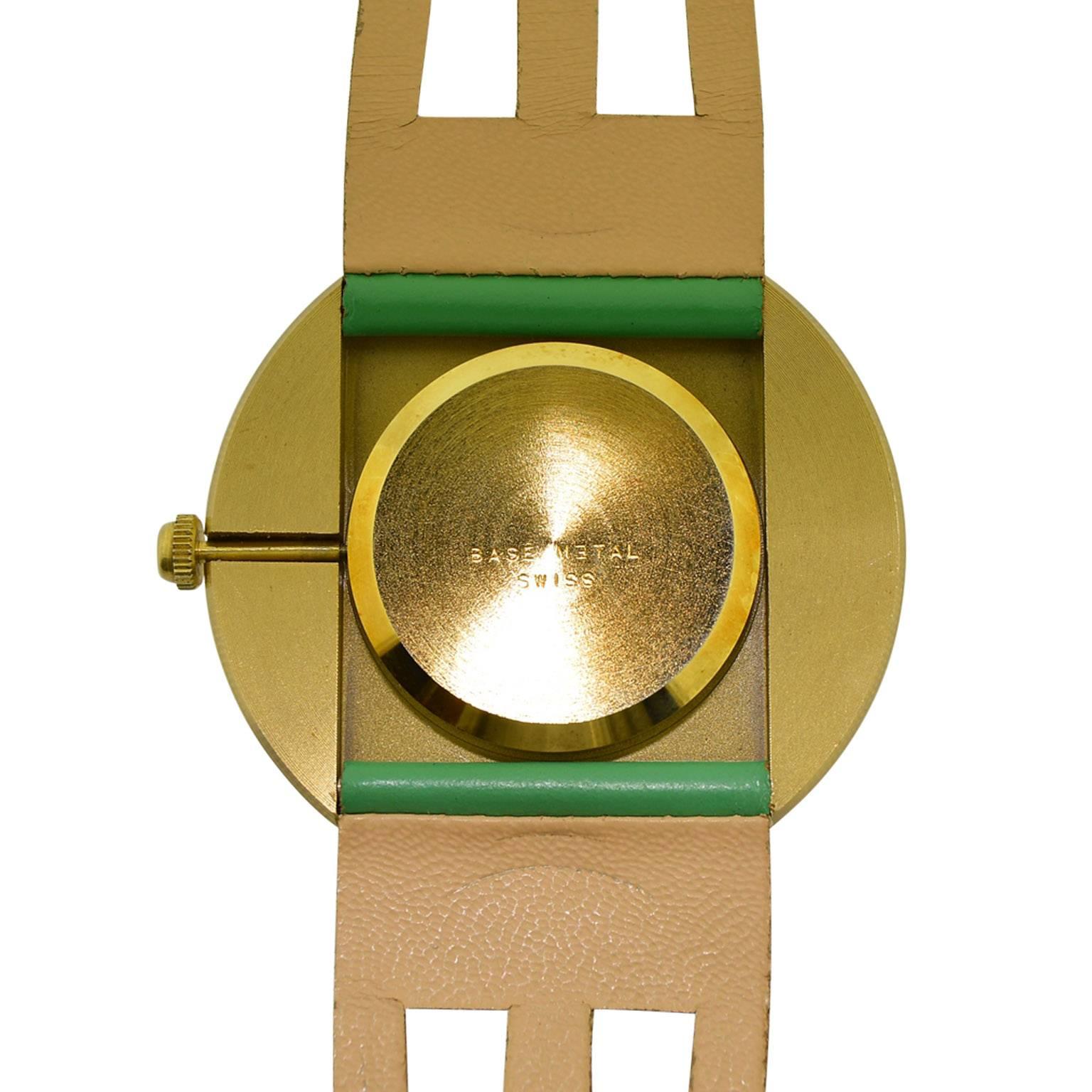 Women's or Men's Sibon Gilt Bronze Prototype Manual Wind Watch, circa 1970 or 80's One of Five