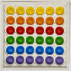 Pittura ad acquerello degli anni '70 Op Art Teoria del colore minimalista Sibyl Edwards, Texas