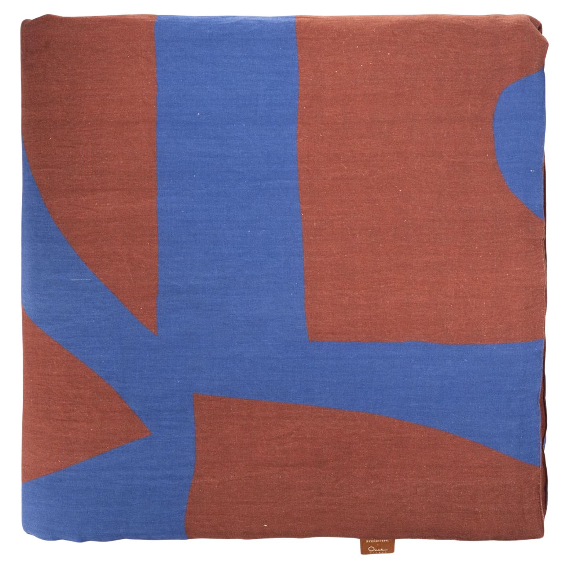 sibylle-4-cobalt-blue-bordeaux-printed-throw-by-studiopepe For Sale