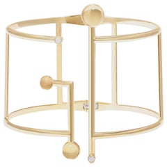 Sibylle von Munster Parallel Cuff Rock Crystal Cabochon Diamond in 18 Karat Sibylle von Munster Parallel Cuff Rock Crystal Cabochon Diamond in 18 Karat