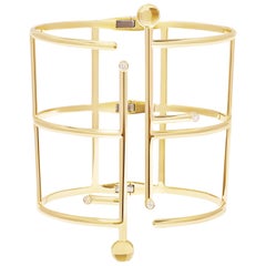 Sibylle von Munster Triple Parallel Cuff Rock Crystal Diamonds in 18 Karat