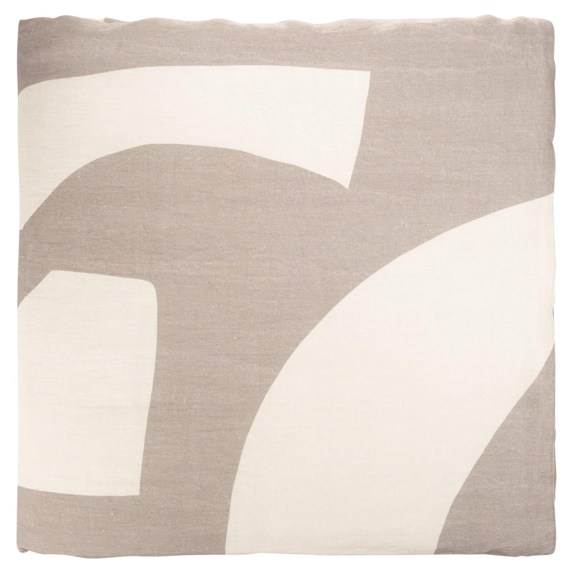 Sibylle#4 Beige/Cream Printed Throw by Studiopepe