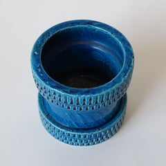SIC Rimini Blue Glazed Ceramic Vase, Bitossi Aldo Londi Style