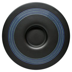 Sicart Ceramic Plate, Centerpiece, Fruit Bowl in Black & Blue by Boccato, Italy