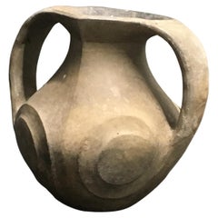 Vase Amphora en poterie noire brunie de la dynastie Han du Sichuan