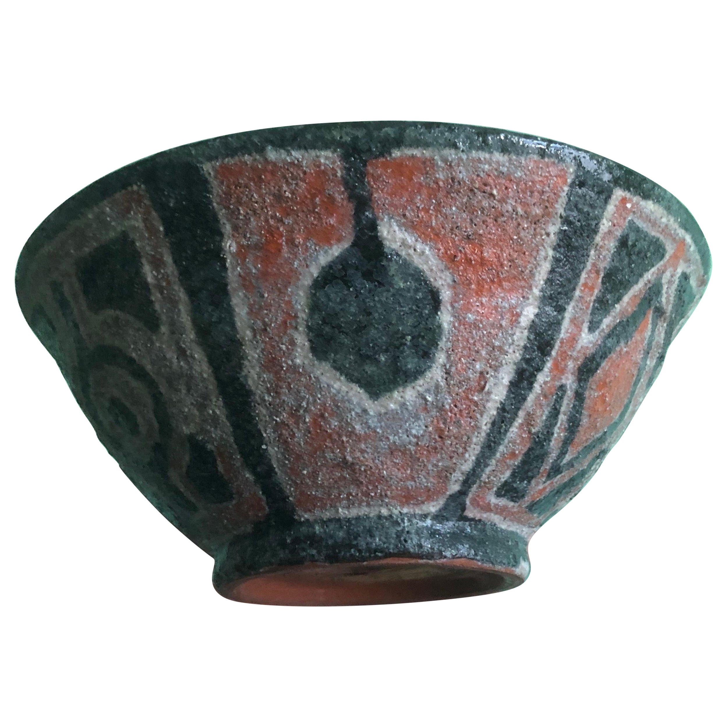 Sicilian ceramic bowl by De Simone Italy 1970 For Sale