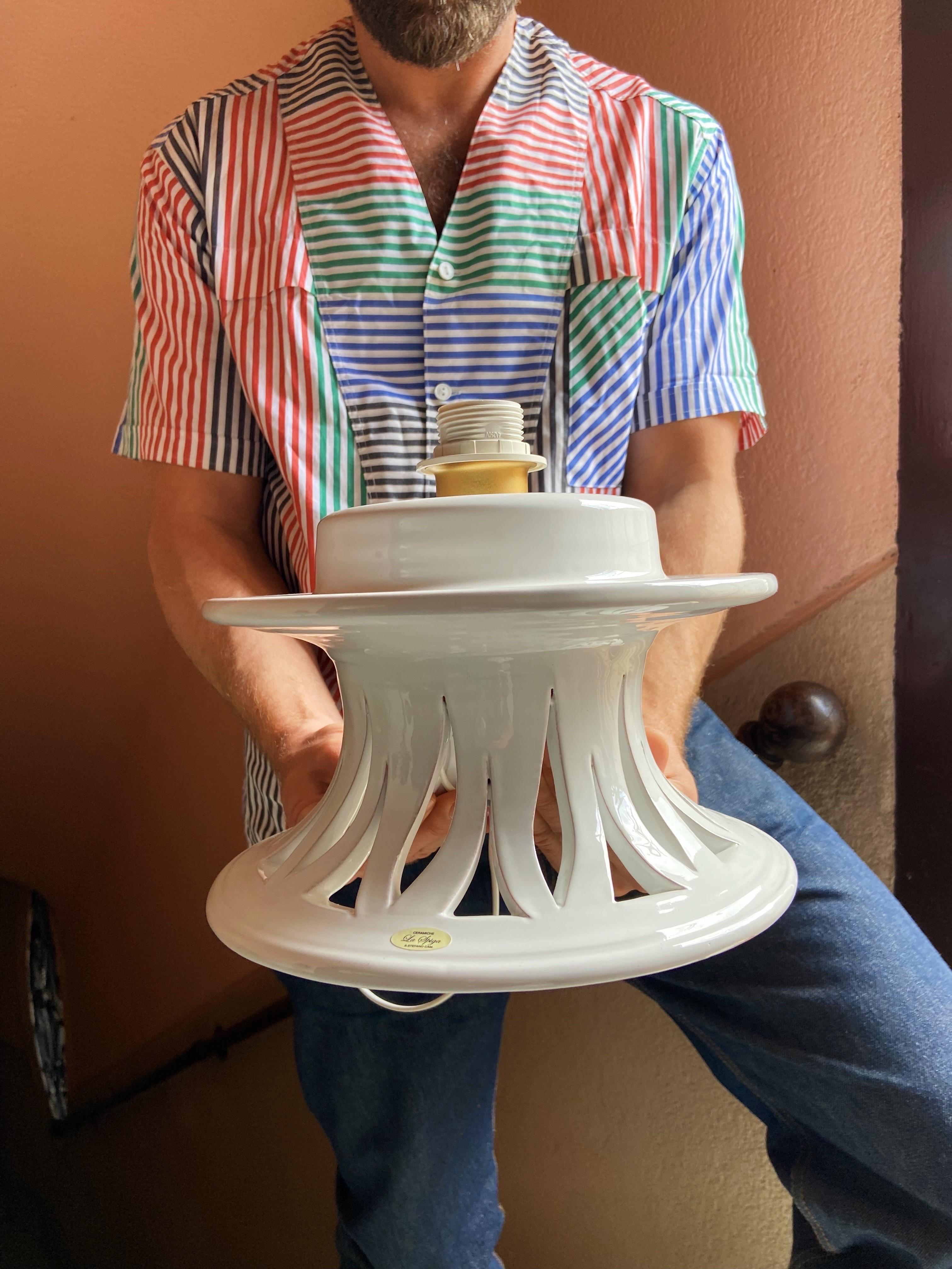 Sicilian ceramic table or floor light In Good Condition For Sale In Palermo, PA