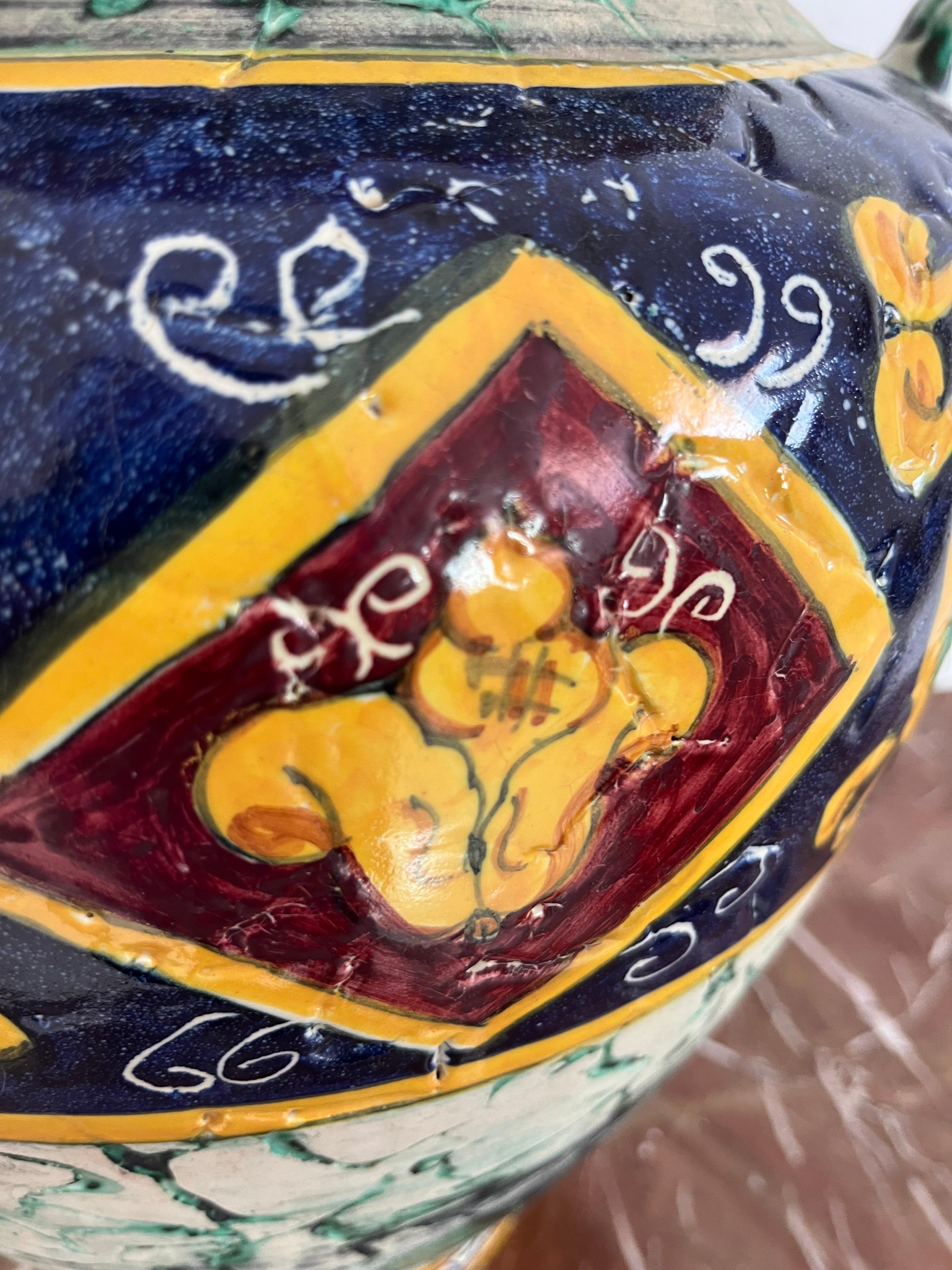Portavaso/ombrelli in ceramica decorata siciliana, Santo Stefano di Camastra, anni '80 in vendita 5