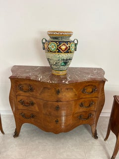 Sicilian Decorated Ceramic Jar/Umbrella Stand, Santo Stefano di Camastra, 1980s