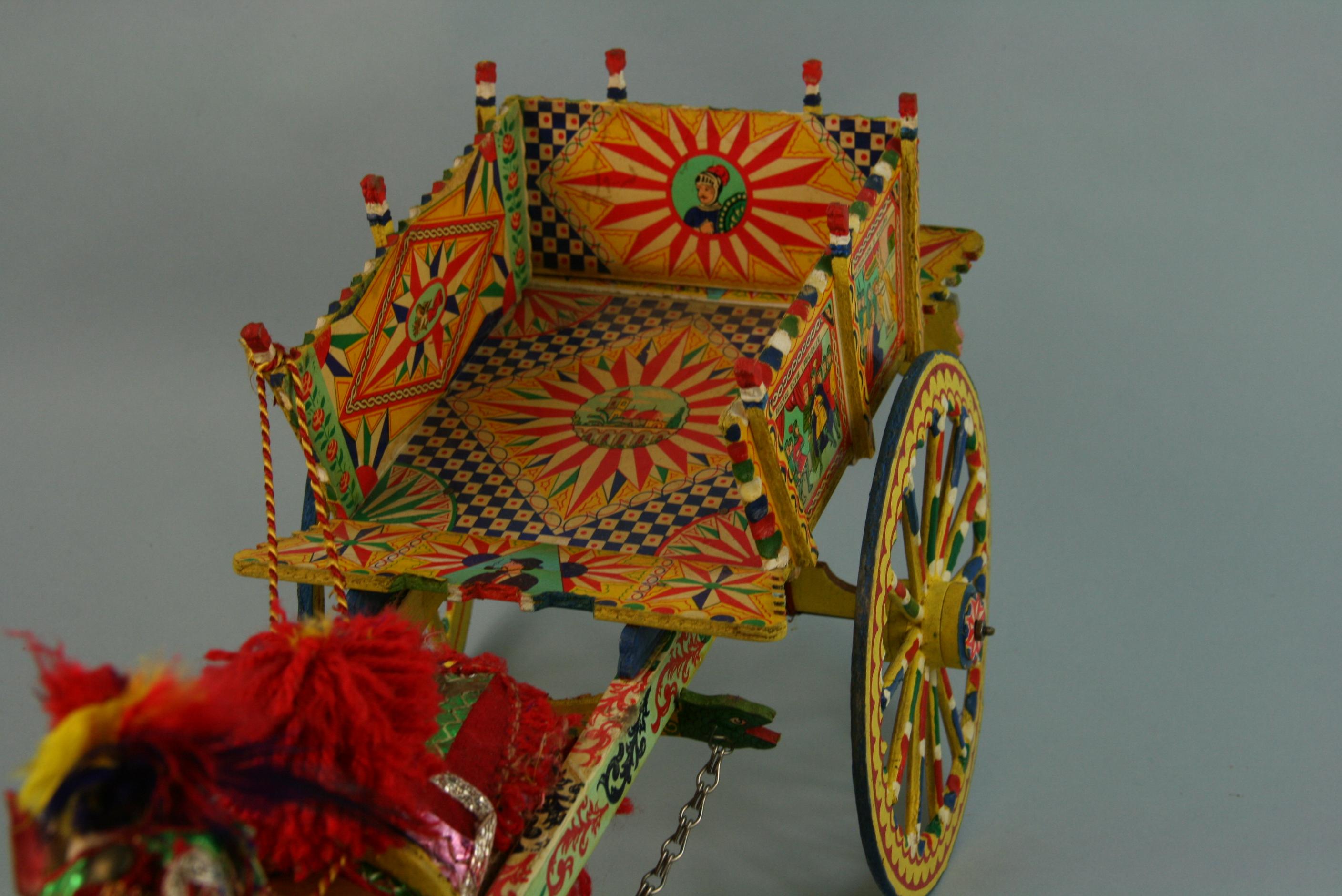 Late 20th Century Sicilian Donkey Cart Model