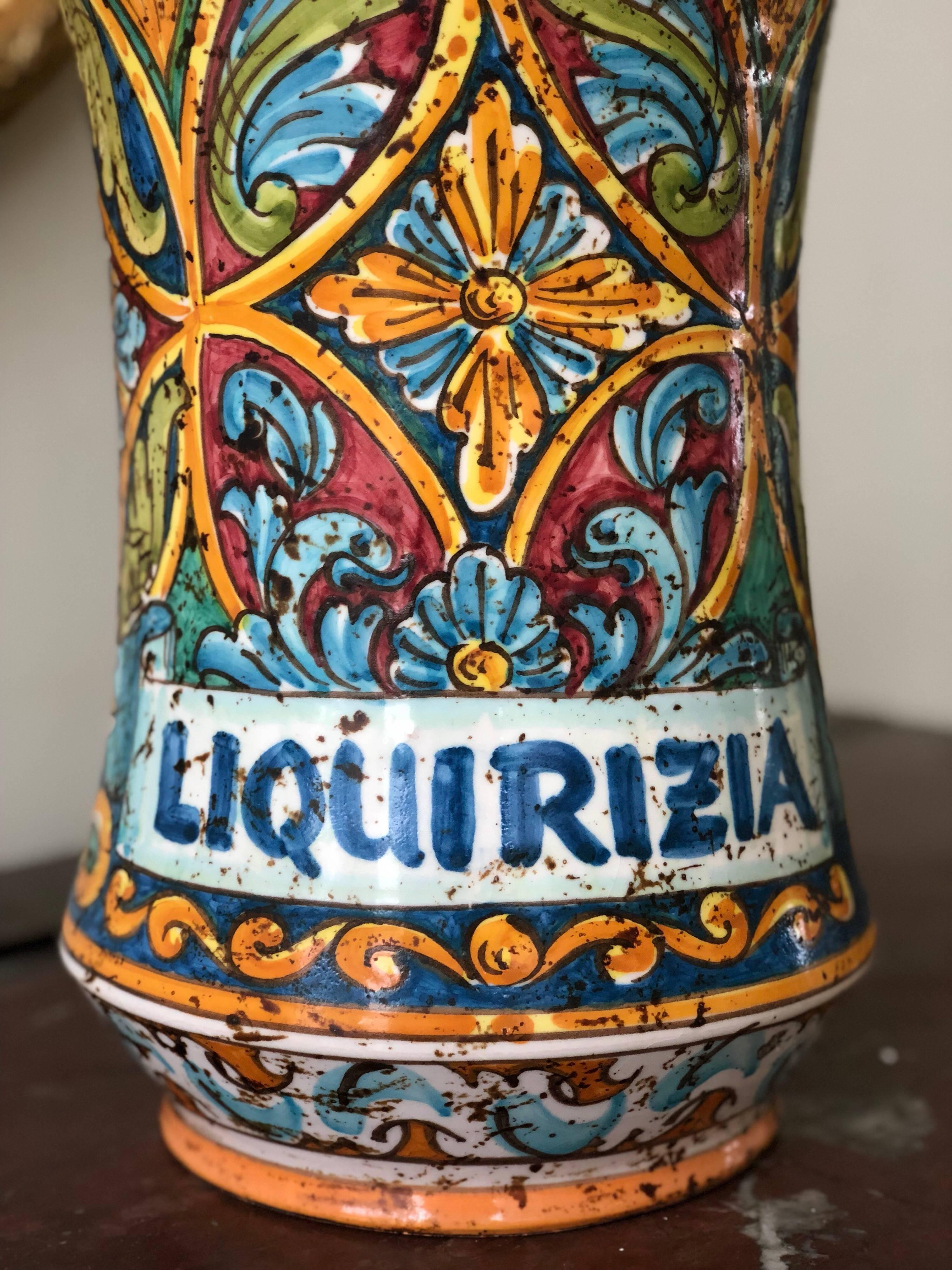 Italian Sicilian Liquirizia 'Licorice' Pharmacy Jar, Italy , Free Shipping 