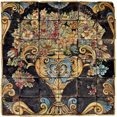 Pannello siciliano in maiolica del XIX secolo