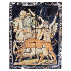 Sicilian Majolica Panel End 19th Century