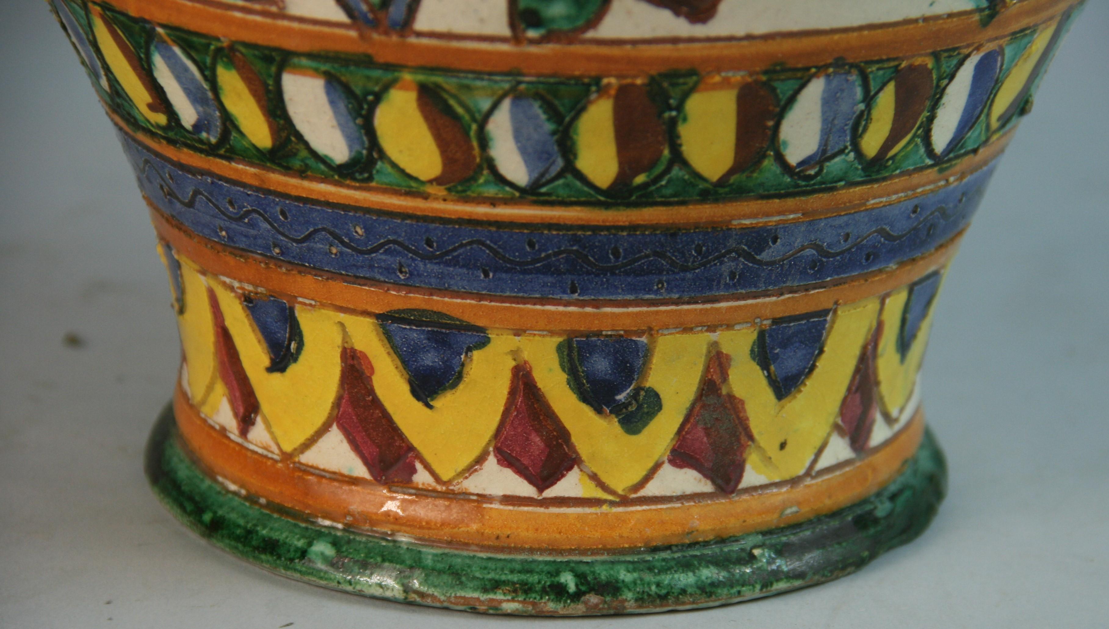 Urna de mayólica siciliana Terracota en venta